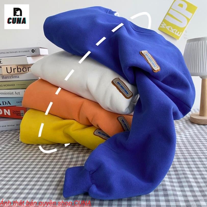 Áo Sweater CUNA Áo Sweater Nam Nữ Form Rộng Chất Cotton Nỉ Ngoại Hàng Xuất Cao Cấp Trơn Cổ Tròn Dài Tay sgenz.studio