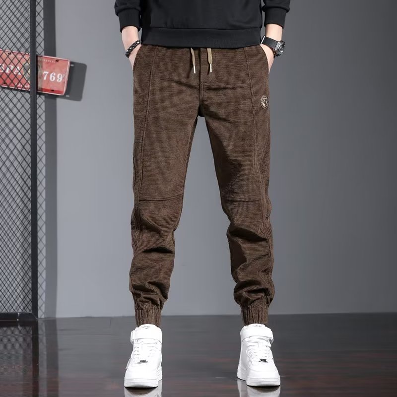 Quần Legging Thể Thao Chất Liệu Nhung Kẻ Thời Trang Dành Cho Nam Giới Có Size M-5XL