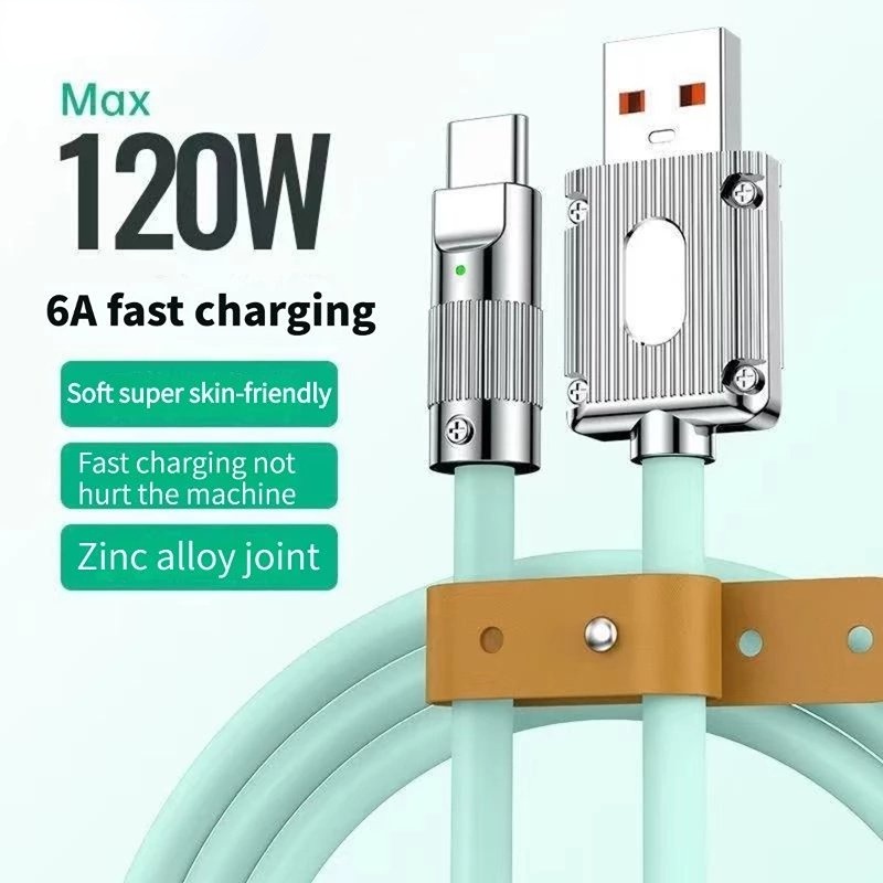 Dây Cáp Sạc Nhanh USB Type-C 120W Bằng Silicon Cho Điện Thoại / Máy Tính Bảng