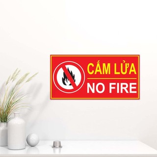 Bảng Cấm Lửa PCCC kích thước 16x40cm