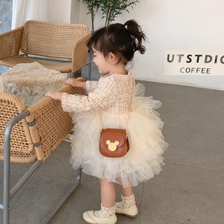 Váy công chúa dạ tweed xòe bồng nhiều tầng sang chảnh cho bé- hàng qccc