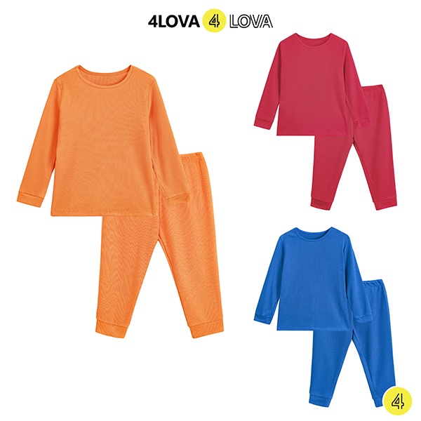 Bộ quần áo thun tăm giữ nhiệt cho bé 4LOVA chất cotton kiểu dáng body KID150