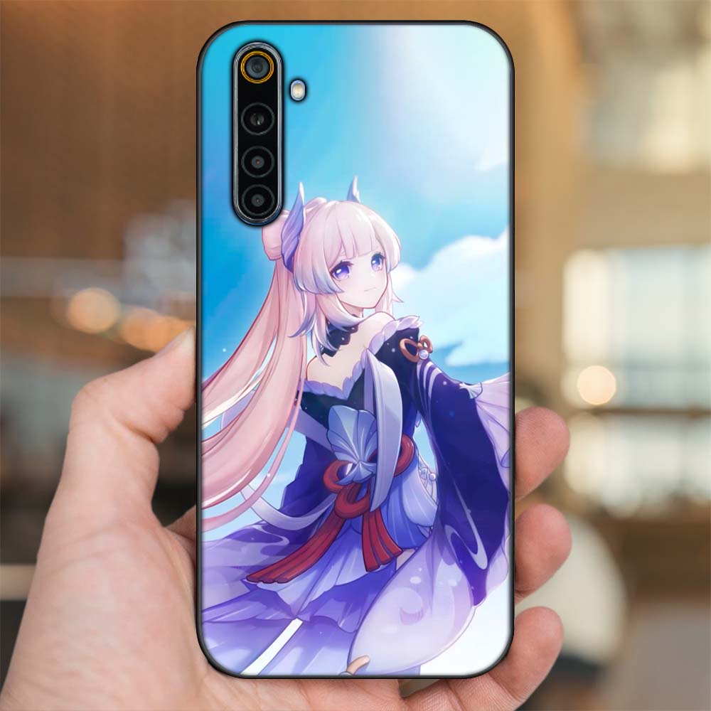 Ốp lưng Realme 6, 6 Pro viền đen in hình Sangonomiya Kokomi Genshin Impact