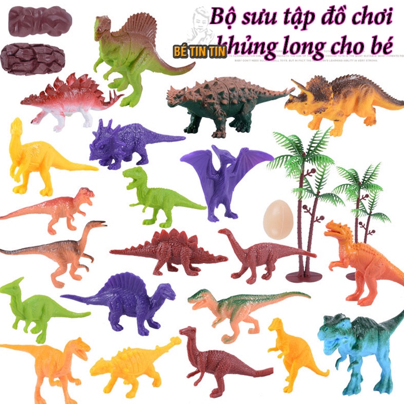 Đồ chơi mô hình khủng long 16 chi tiết - 12 con khủng long nhỏ cho bé - Đồ Chơi TinTin