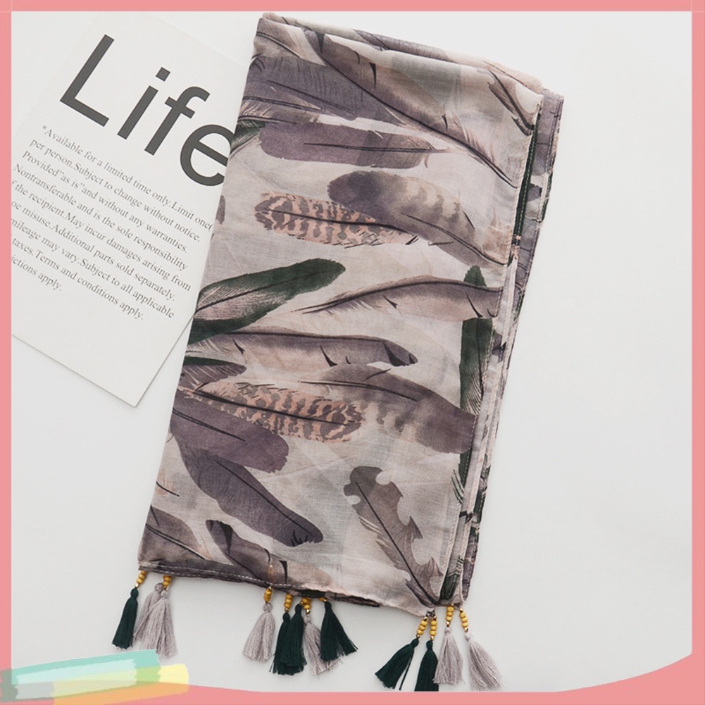 Khăn Choàng Cổ Dáng Dài Phối Lông Vũ Thời Trang Xinh Xắn Cho Nữ