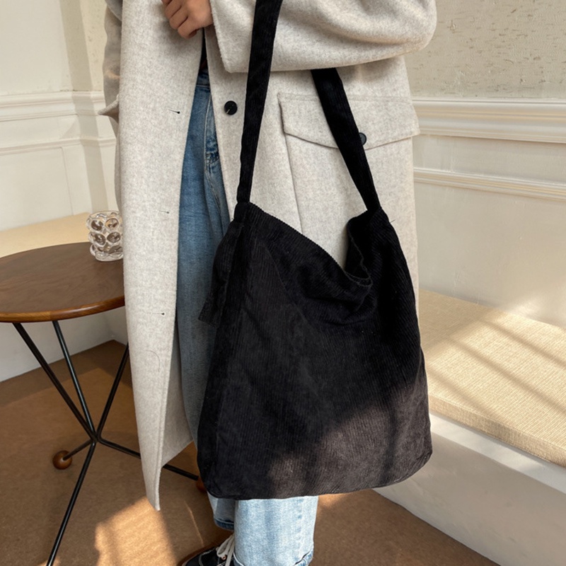 Túi Đeo Vai Cỡ Lớn Bằng Flannel Thiết Kế Đơn Giản Thời Trang Cho Nữ