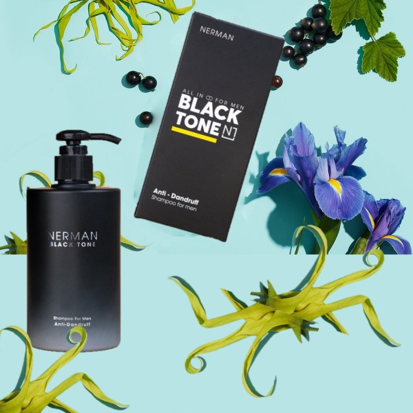 Dầu Gội Sạch Gàu Nerman Black Tone Cho Nam Giới Hương Nước Hoa Pháp 350g - Chính Hãng