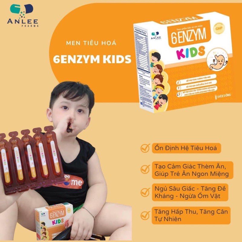 [1 ỐNG] 6 ENZYM KIDS - Siro  Giúp Bé Hết Biếng Ăn,Tăng Cân,Tăng Đề Kháng,Hết Táo Bón