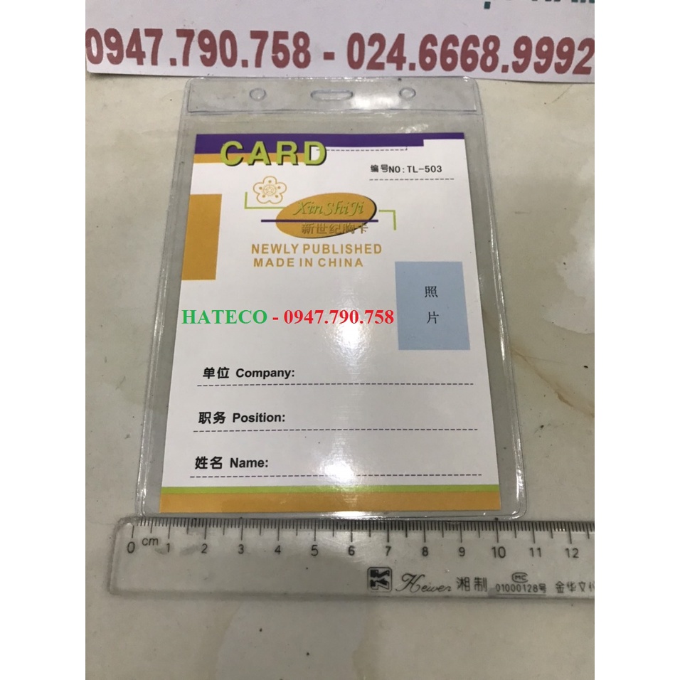 50 BAO THẺ TÊN 503, DỌC, KT 110*160mm  - Thẻ đeo nhân viên