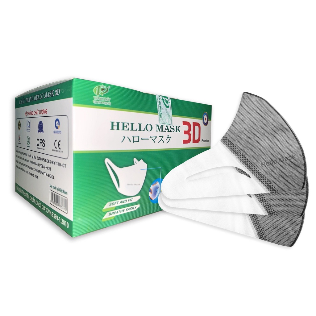 Khẩu Trang 3D HELLO MASK Công Nghệ Nhật Bản 50 Cái