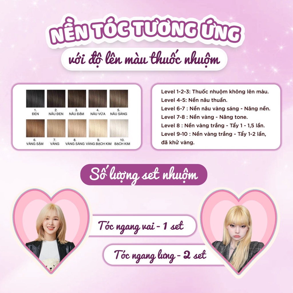 Thuốc nhuộm tóc màu BABY VIOLET Thuốc nhuộm tóc tại nhà cao cấp Buddyhairs tặng kèm 1 tẩy 50K phụ kiện nhuộm