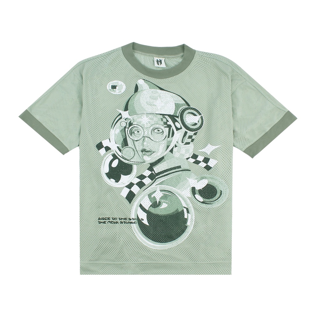 Áo thun vải lưới phong cách đường phố unisex - RSTAR TSHIRT - The Noir