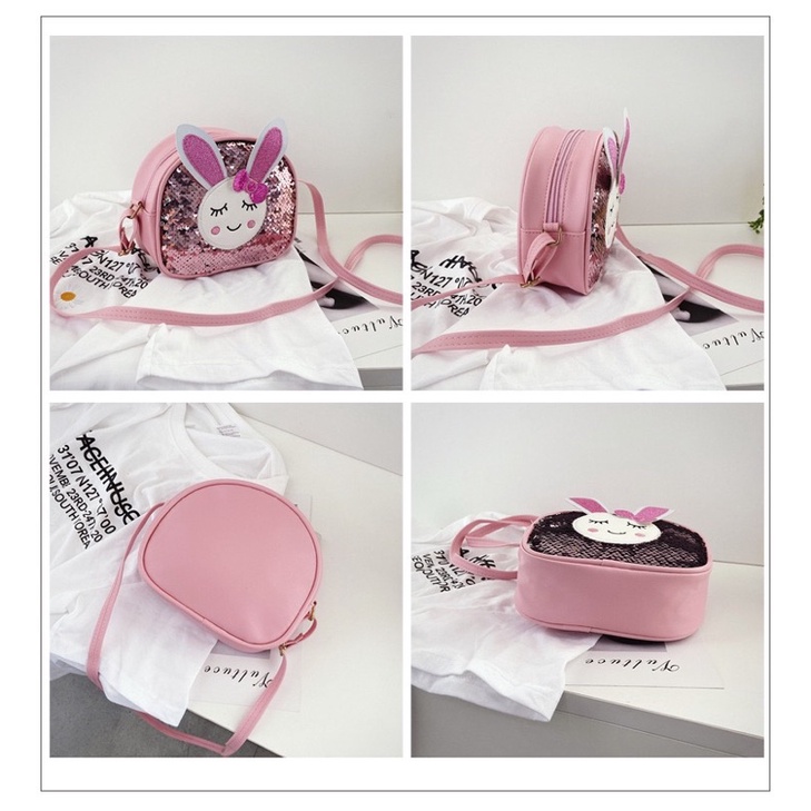 Túi đeo chéo cho bé gái cute hình thỏ, túi da hình thỏ cho bé đựng lixi tết