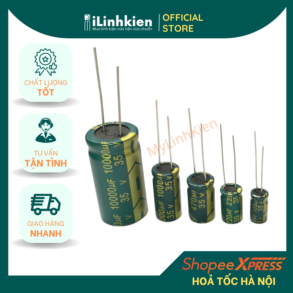 Tụ hoá 35V 100uF-2200uF chính hãng Jcon chất lượng cao