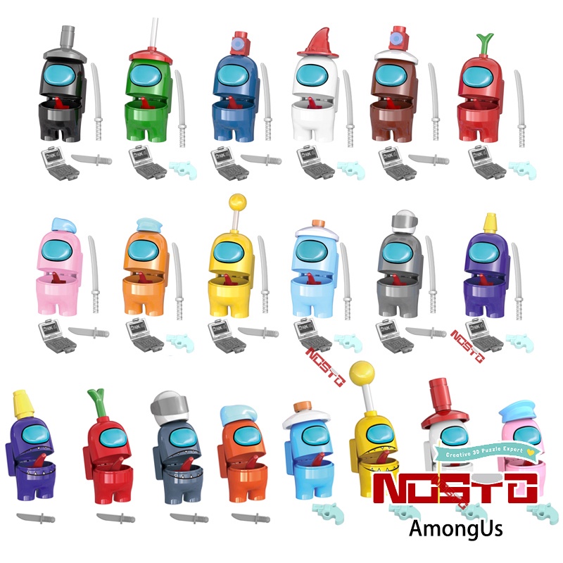 Xếp hình Minifigures Shapeshifter Nhà khoa học Kỹ sư trong số chúng ta Crewmate Impostor Mini Figures Đồ chơi Quà tặng