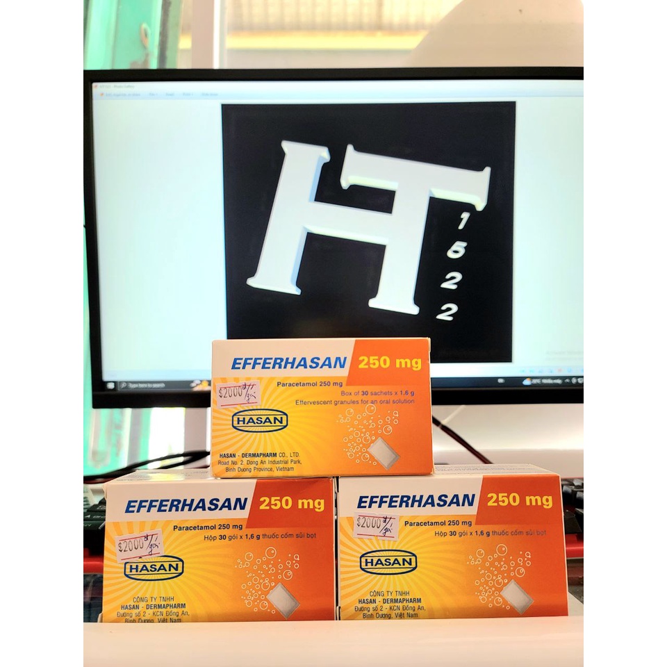 EfferHasan 250mg hạ sốt trẻ em hương cam dễ uống