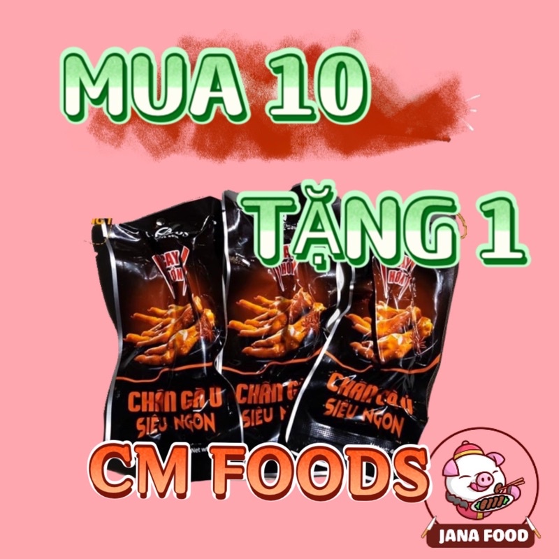 Mua 10 tặng 1 Date mới Chân gà CM Foods, Chân gà ủ vị Việt Nam loại to