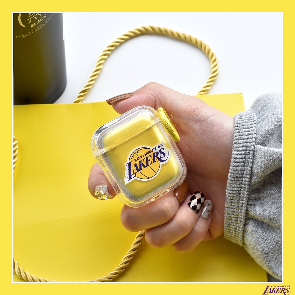 Vỏ Bảo Vệ Hộp Sạc Tai Nghe AirPods3 AirPodspro2 2022 Có Vòng Đệm Khí In Hình Lakers Lakers Lakers Màu Vàng