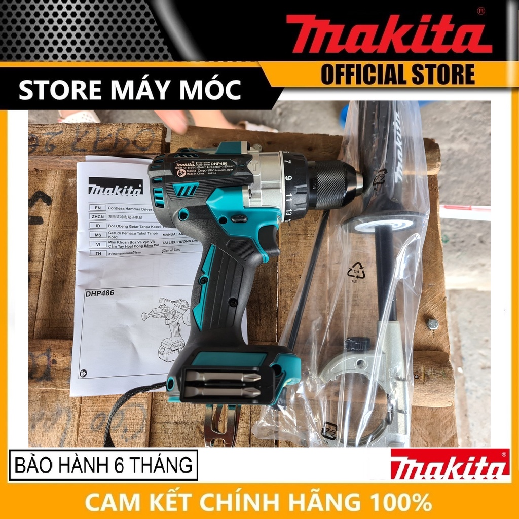 MÁY KHOAN BÚA VÀ VẶN VÍT DÙNG PIN(BL)(18V) MAKITA DHP486Z - HÀNG CHÍNH HÃNG