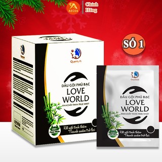 Dầu gội phủ bạc thảo dược love world nhuộm phủ tóc bạc tóc trắng gội tóc nâu đen