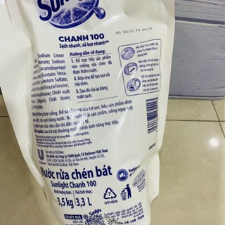 Nước rửa chén sunlight túi chanh 3.5kg size khủng mới - ảnh sản phẩm 5