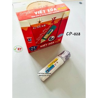 Bút xoá nước Gstar 12ml CP-028 (trắng, xanh, hồng, vàng)