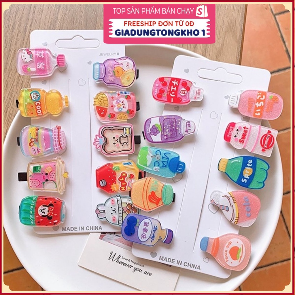 (Bán Buôn Sỉ) [Set 10 Cặp Tóc] Kẹp Tóc Hình Hoạt Hình Đáng Yêu Cho Bé Gái #KẸPTÓC