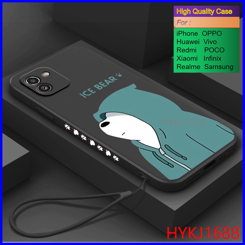 Ốp lưng Samsung A03 Ốp Điện Thoại tpu Silicon Hình Gấu Và Mũ Cho Samsung A03 HBX