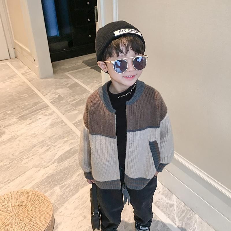 Áo Khoác Cardigan Dệt Kim Phong Cách Hàn Quốc Thời Trang Xuân Thu 2023 Mới Cho Bé Trai