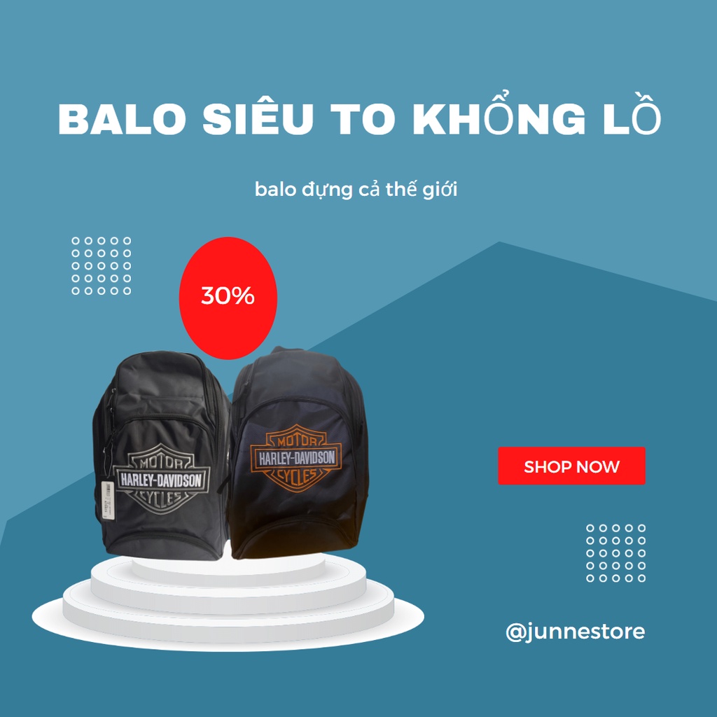 (Hàng có sẵn) Balo du lịch xe máy Harley Davidson nhiều ngăn