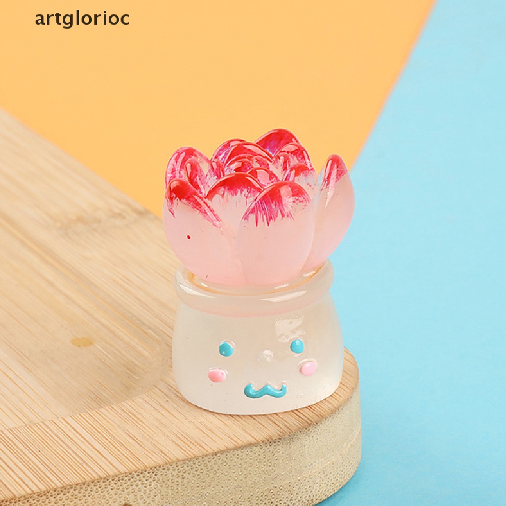 1 Mô Hình Chậu Cây Dạ Quang mini Bằng Nhựa resin Để Bàn Trang Trí