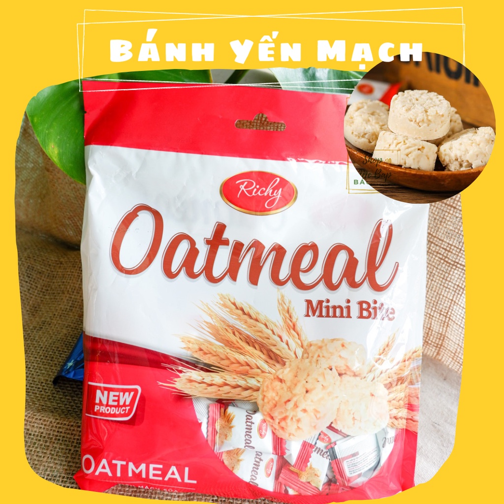 Bánh Yến Mạch Hàn Quốc Oatmeal Richy 220g - kẹo yến mạch bơ sữa sôcôla ngọt dịu, giòn xốp túi - Shop Mẹ Bắp
