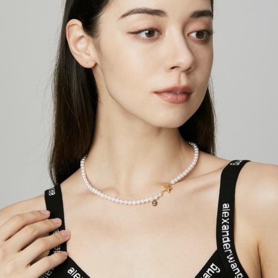 Vòng cổ LISAKIM trai nước ngọt size 6 li mix kiểu phối charm phụ kiện trang sức