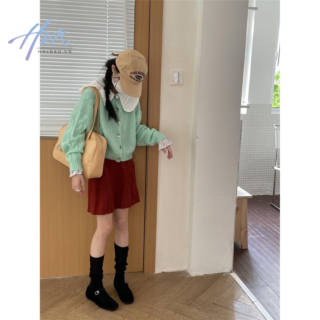 Ay Vớ Lưới Bắp Chân Dày Hai Ống Kim Kẻ Sọc Dọc Màu Trắng Thời Trang Thu Đông