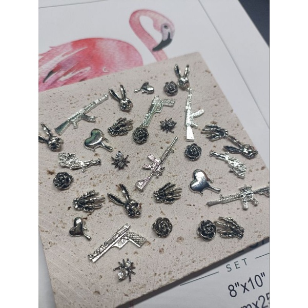 Charm hoa,charm thỏ,sung,nhện,bàn tay sương khớp gắn trang trí móng tay