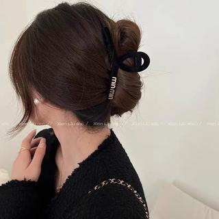 Kẹp Tóc Chữ Lớn Màu Đen Chất Liệu Nhung Thời Trang 2022 Cho Nữ