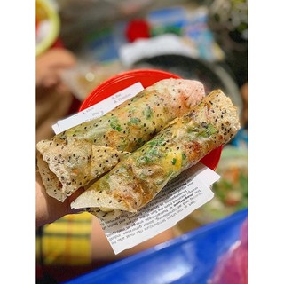 Bánh tráng hành phi mắm ruốc cuộn