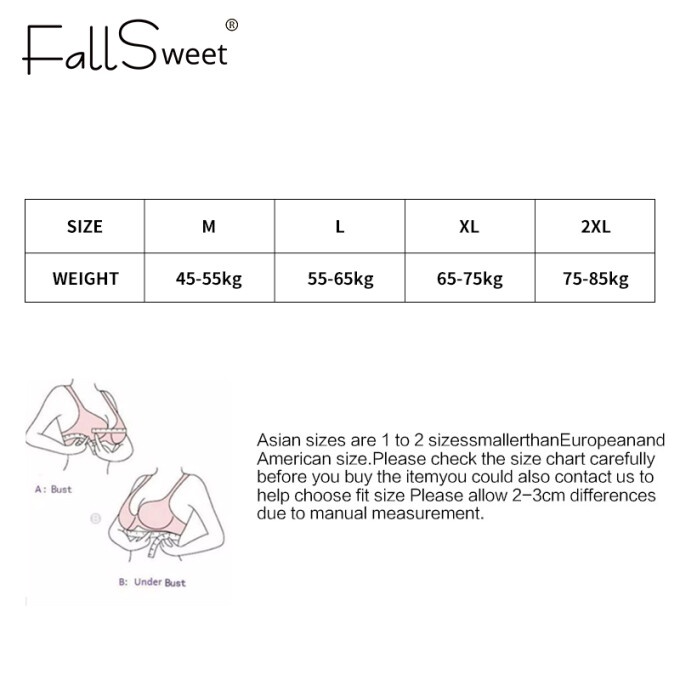 Áo ngực FALLSWEET không gọng thời trang thể thao chống sốc dành cho nữ cỡ 45 85kg