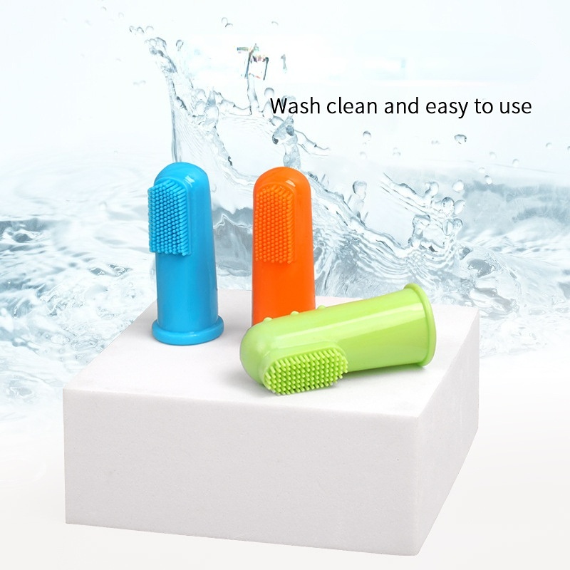 Bàn Chải Đánh Răng Đeo Ngón Tay Siêu Mềm Cho Thú Cưng Bàn Chải Đánh Răng Trong Suốt Đeo Ngón Tay Cho Thú Cưng