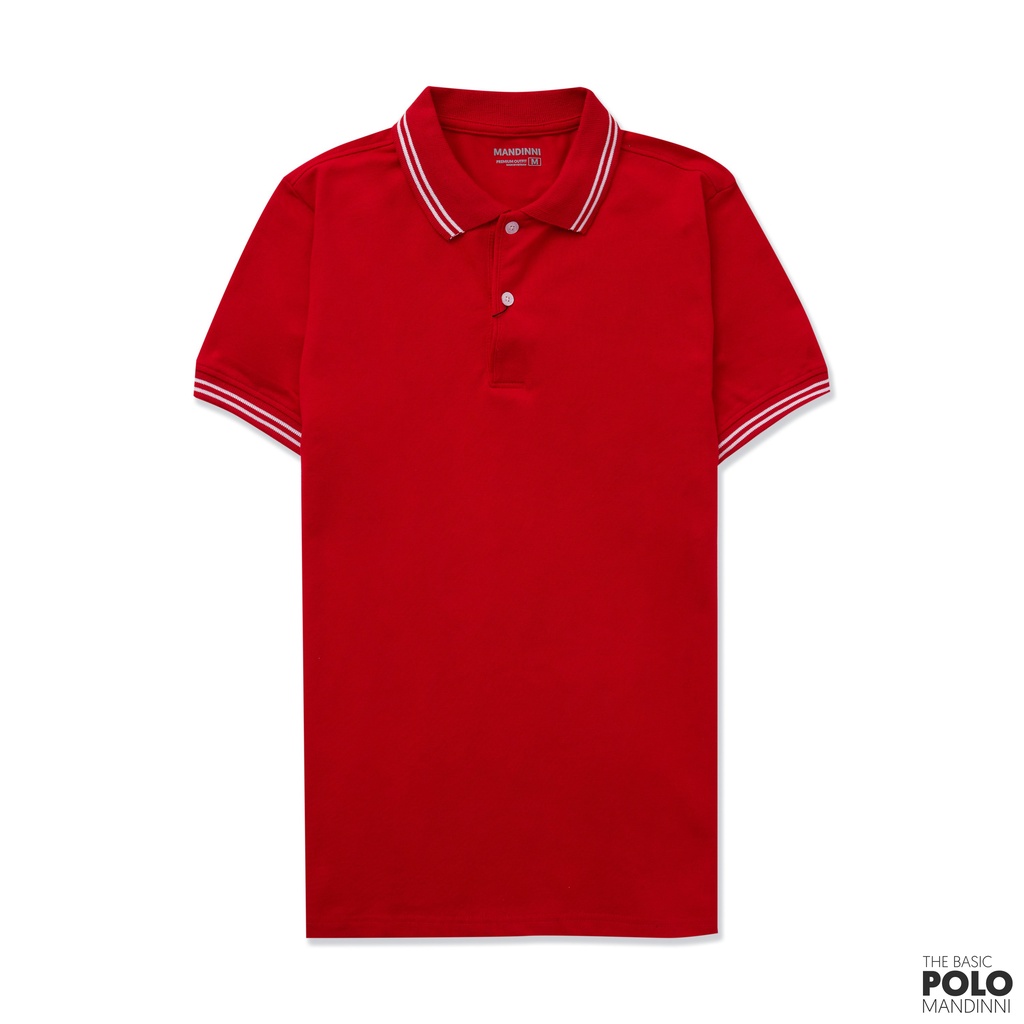 Áo thun polo nam cổ bẻ MANDINNI basic Manbs01 màu đỏ chất Cotton 4 chiều thấm hút co giãn