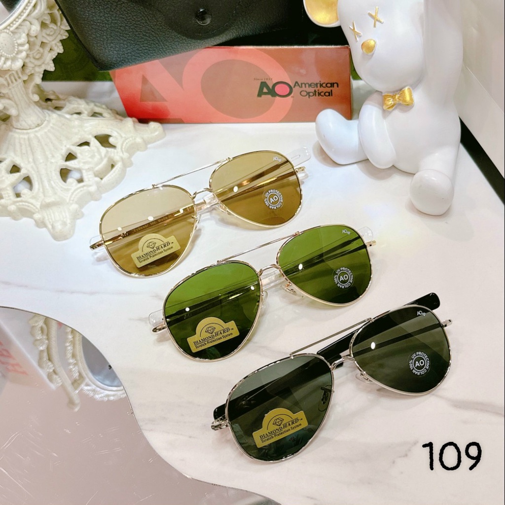 Mắt kính nam Gentle Monster gọng kiểu phi công chất kim loại xi vàng tròng kính thủy tinh màu đen ,xanh lá , nâu trà