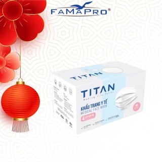 [KTYT - FAMAPRO x TITAN] Khẩu trang y tế 4 lớp kháng khuẩn (50 cái/hộp)