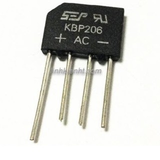 Túi 10 cái LINH KIỆN CẦU ĐI ỐT CẦU DIODE CẦU CHỈNH LƯU 2A KBP206 2A 600V