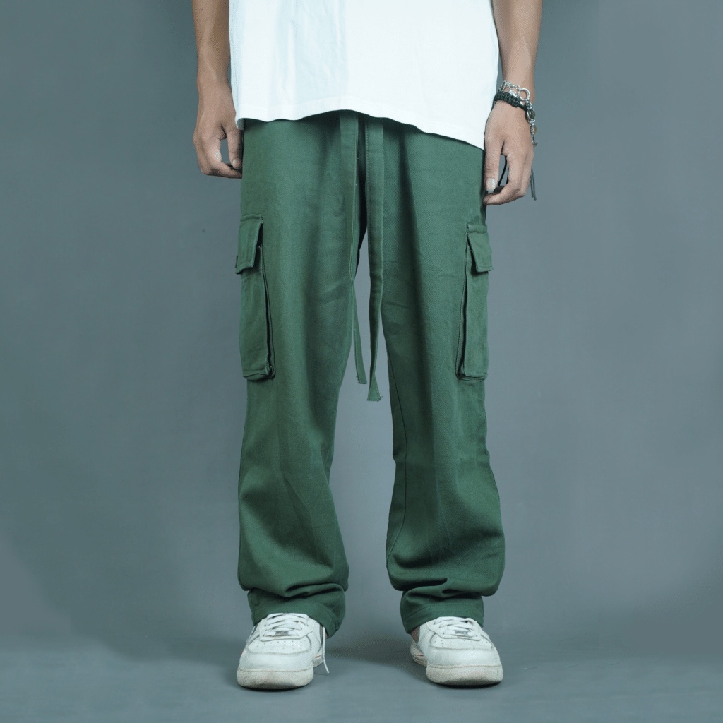 Quần Kaki Hộp Suông Cargo Pants sợi Kaki  cotton định lượng 330gsm Brand NAP