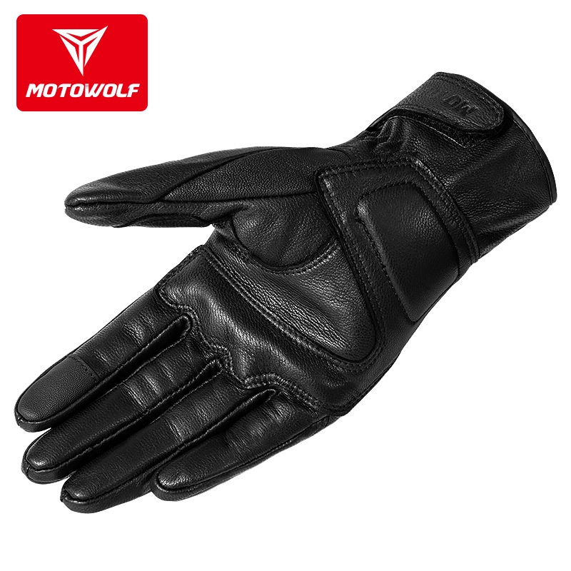 Găng Tay Da Cừu Chính Hãng MOTOWOLF Dài Ngón MDL0303
