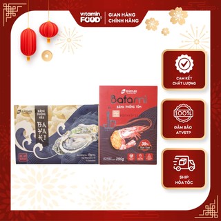 Combo 2 hộp bánh phồng tôm đặc biệt và bánh phồng tôm thịt vị hàu | Đặc sản biển Quảng Ninh
