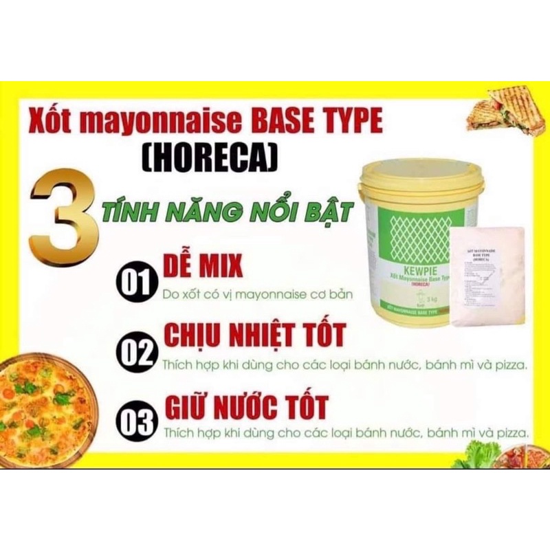 Xốt mayonnaise 3kg kewpie