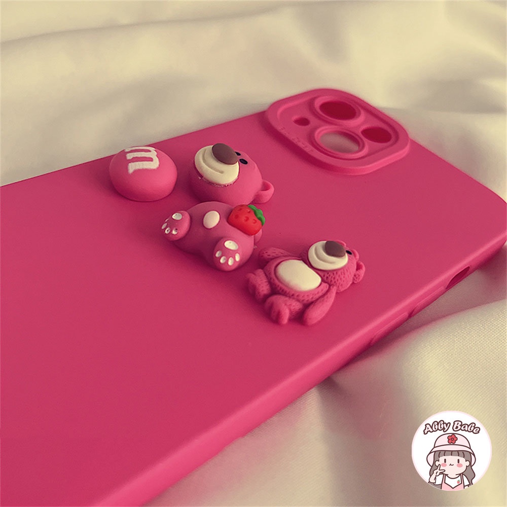 Ốp Điện Thoại TPU Mềm Chống Mồ Hôi Hình Mông Quả Dâu 3D Cho IPhone 14 Pro Max 11 7Plus 13 12 11 Pro Max X XS XR