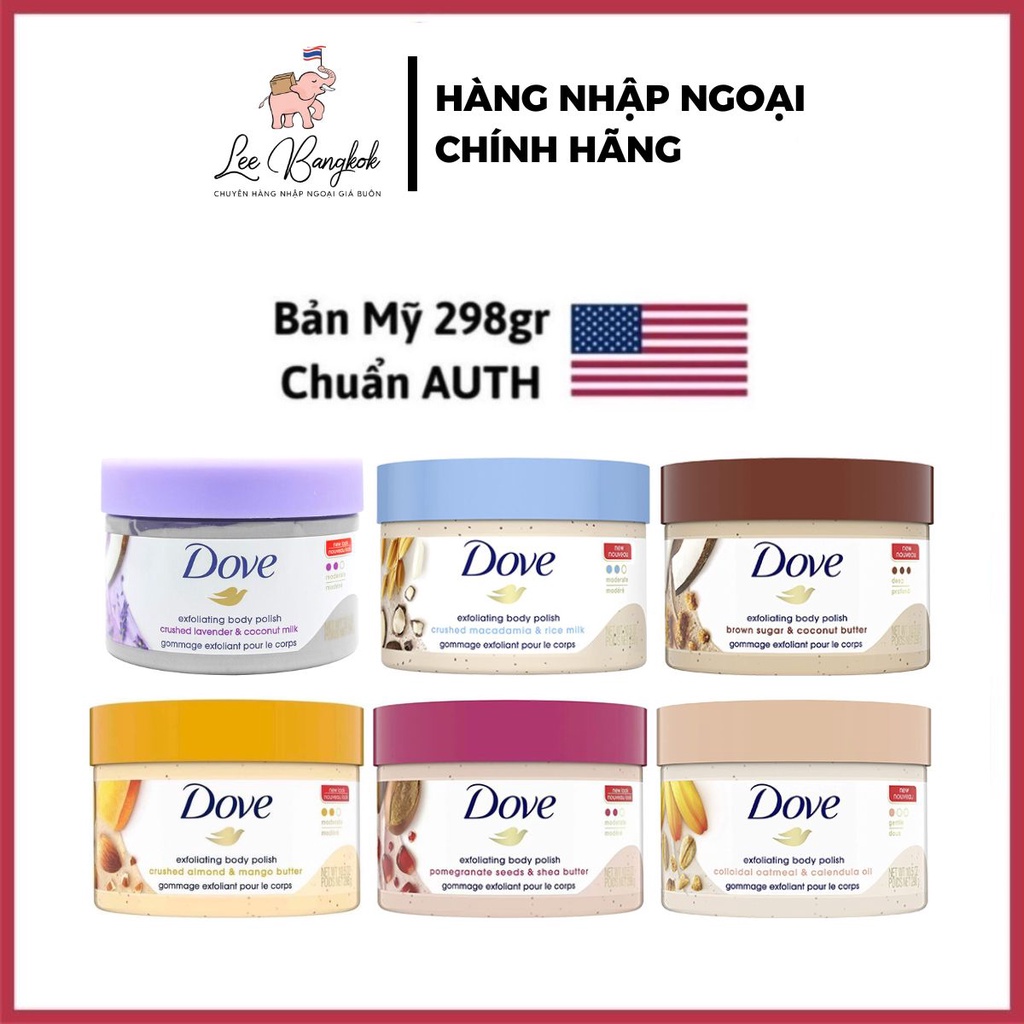 [Bản Mỹ - Đức Date 2025] Tẩy Da, Tế Bào Chết Toàn Thân Body Dove Bản Mỹ Macamadia, Lựu Đỏ Exfoliating Body 298g, 225g | BigBuy360 - bigbuy360.vn