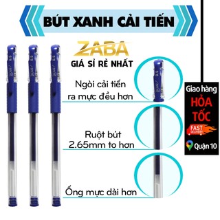Bút gel, bút mực, bút nước, bút bi màu xanh 0.5mm học sinh, sinh viên, văn phòng Zaba